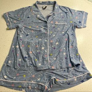 Jacklyn Smith Intimates star sky matching pajama shorts set short sleeve